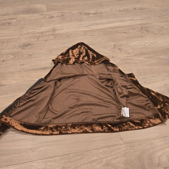 NWOT Girls Fall Brown Velour & Ruching Matching Jacket & Leggings Set Size 5 - Picture 7 of 16